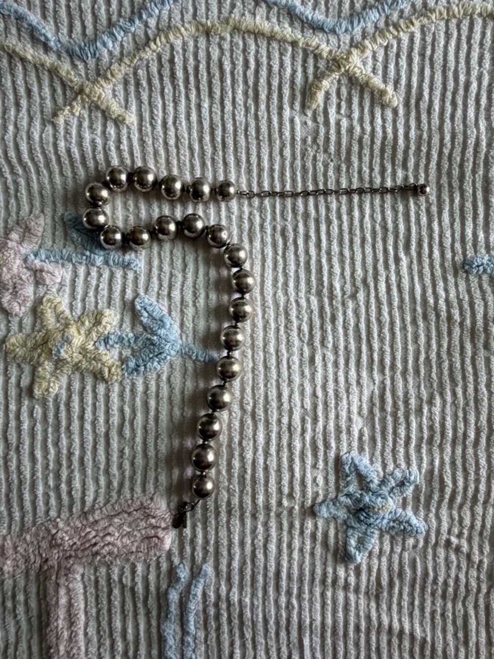 Vintage Silver Beaded Choker Necklace - Picture 3 of 4
